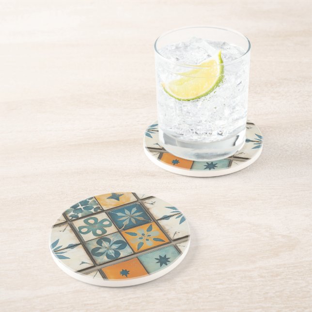 Dessous de verre de grès de tuiles méditerranéenne (Côté)