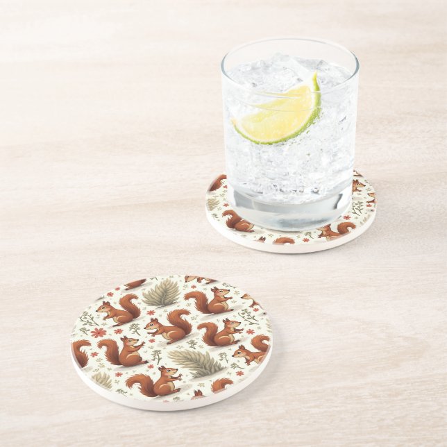 Dessous de verre de grès écureuil (Côté)