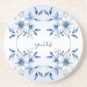 Dessous de verre de grès en grès de Fleurs Bleues
