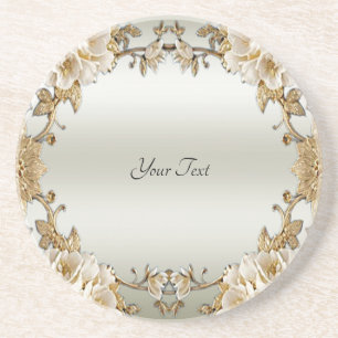 Dessous de verre de grès en grès orné d'or