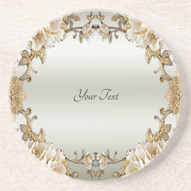 Dessous de verre de grès en grès orné d'or (Devant)