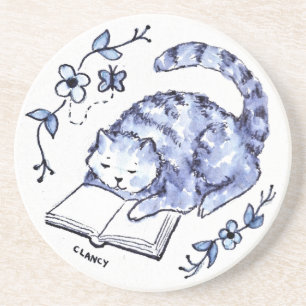 Dessous de verre de lecture Blue Cat