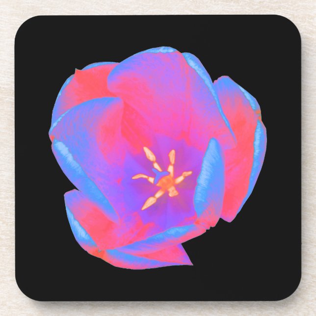Dessous de verre de liège à tulipe fluorescente (Devant)