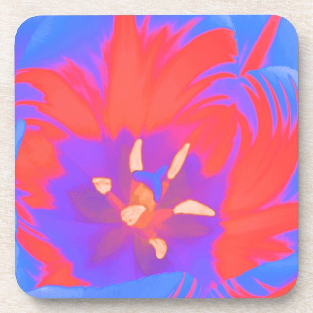 Dessous de verre de liège à tulipe fluorescente (Devant)