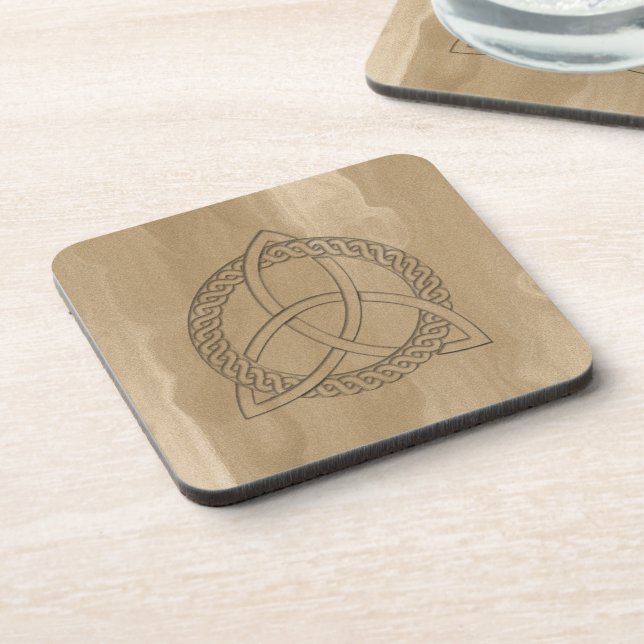 Dessous de verre de liège Celtique Triquetra Trini (Côté gauche)