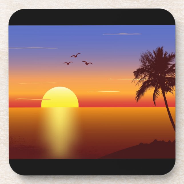 Dessous de verre de liège de coucher du soleil (Devant)
