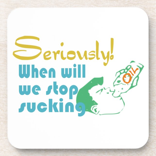 Dessous de verre de liège d'humour de pétrole (Devant)