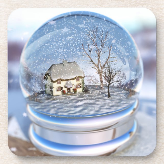 Dessous de verre de liège du Globe des Snowflake (Devant)