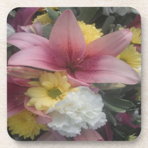 Dessous de verre de liège ensemble rose Lily beaut
