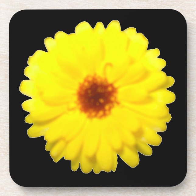 Dessous de verre de liège jaune fluorescent (Devant)
