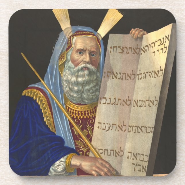 dessous de verre de liège "Moïse et les dix comman (Devant)