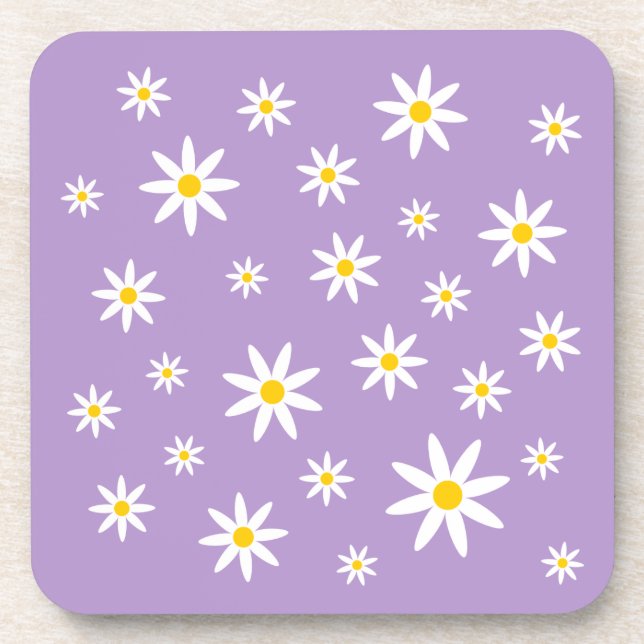 Dessous de verre de marguerite violet (Devant)