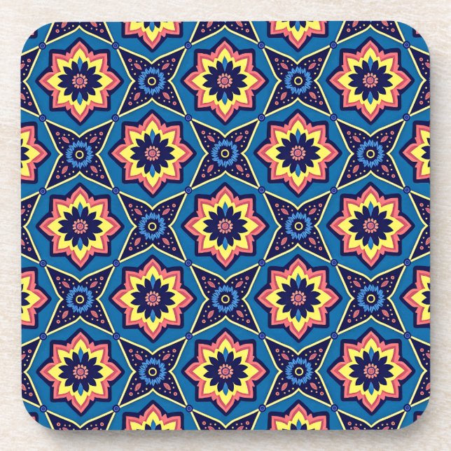 Dessous de verre de Motif géométrique Boho vibrant (Devant)