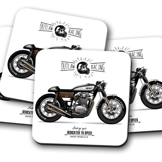 Dessous de verre de moto hors-la-loi | Ensemble de (Créateur téléchargé)