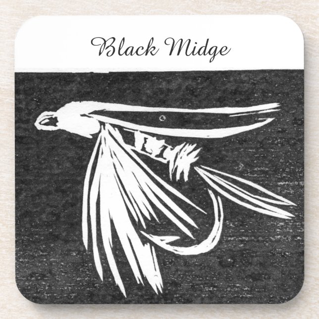 dessous de verre de mouche de truite "Black Midge" (Devant)