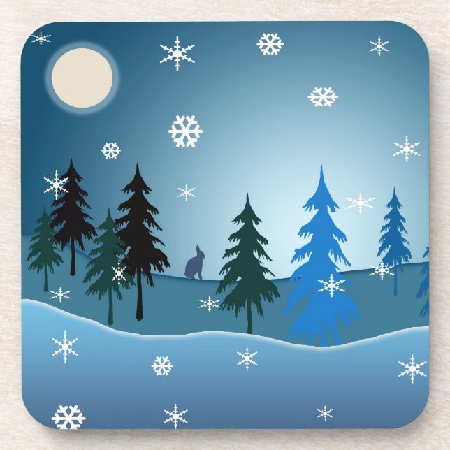 Dessous de verre de Noël bleu (Devant)