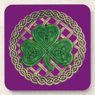 Dessous de verre De Noeuds Violets Shamrocks Et Ce