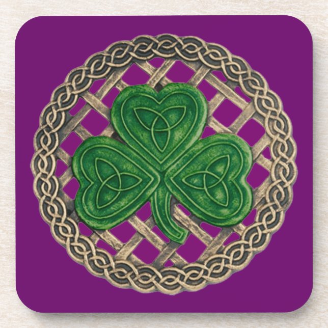 Dessous de verre De Noeuds Violets Shamrocks Et Ce (Devant)