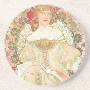 Dessous de verre de Nouveau d'art d'Alphonse Mucha