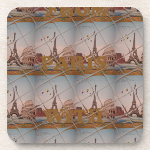Dessous-de-verre De Paris Avec Amour couleurs de ciel bleu