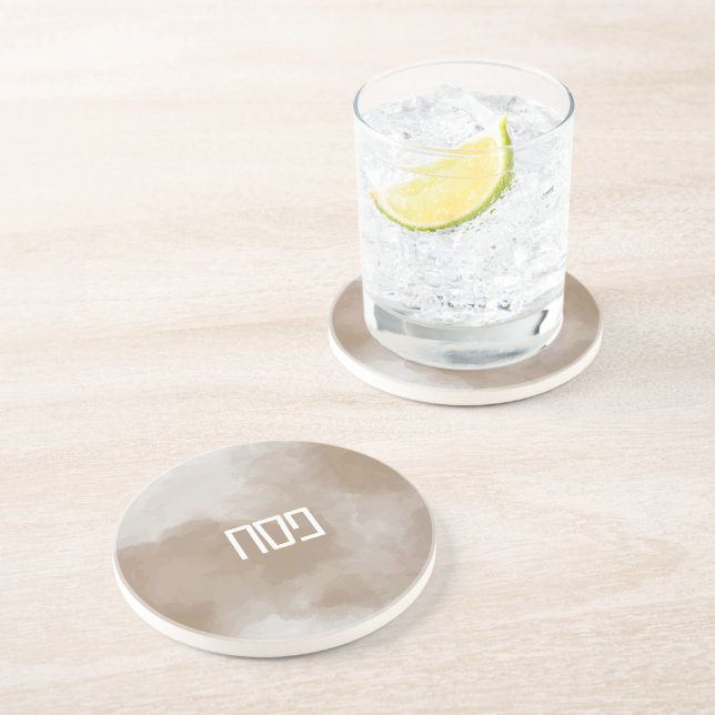 Dessous de verre de pêche à l'aquarelle de cuivre (Côté)