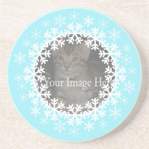 Dessous de verre de photo de flocon de neige