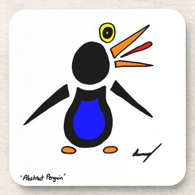 Dessous de verre de pingouins Abstraits - Ensemble (Devant)