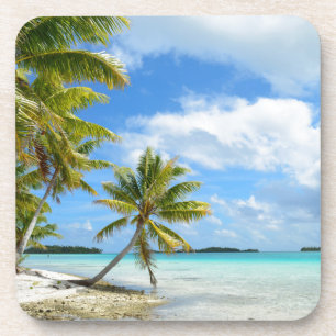 Dessous de verre de plage de palmier