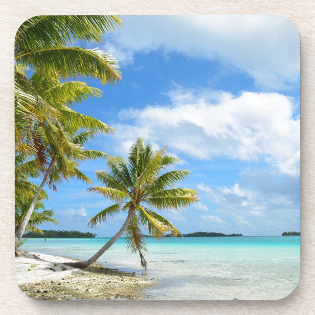 Dessous de verre de plage de palmier (Devant)