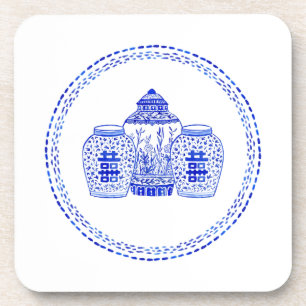 Dessous de verre de pot de gingembre d'aquarelle