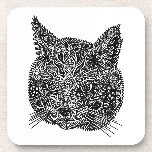 Dessous de verre de tête de chat (Devant)