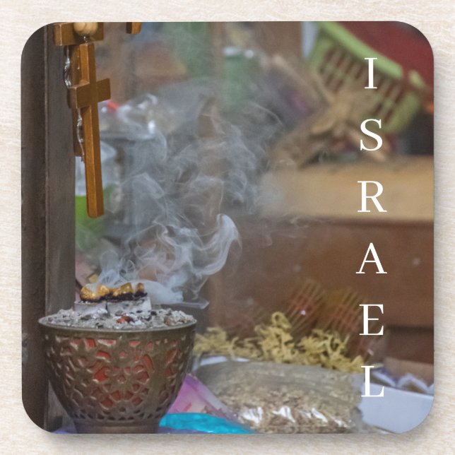 Dessous de verre de vue de brûleur d'encens d'Isra (Devant)
