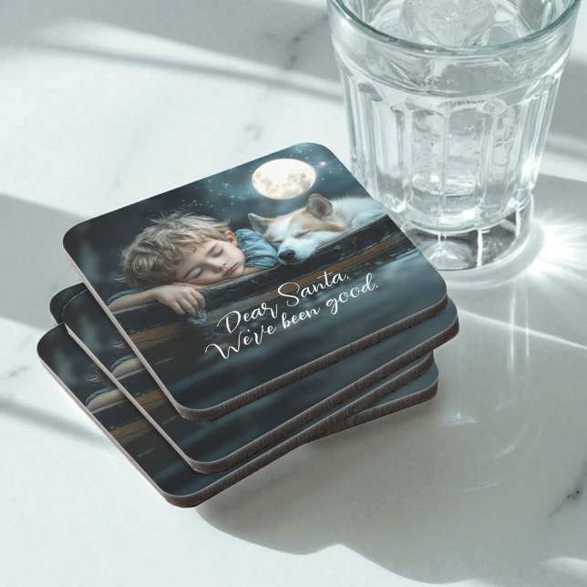 Dessous-de-verre Dear Santa We've Been Good Holiday Photo (Créateur téléchargé)