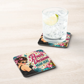 Dessous-de-verre Décisions de Versement Prises Ici Rétro Cocktail d