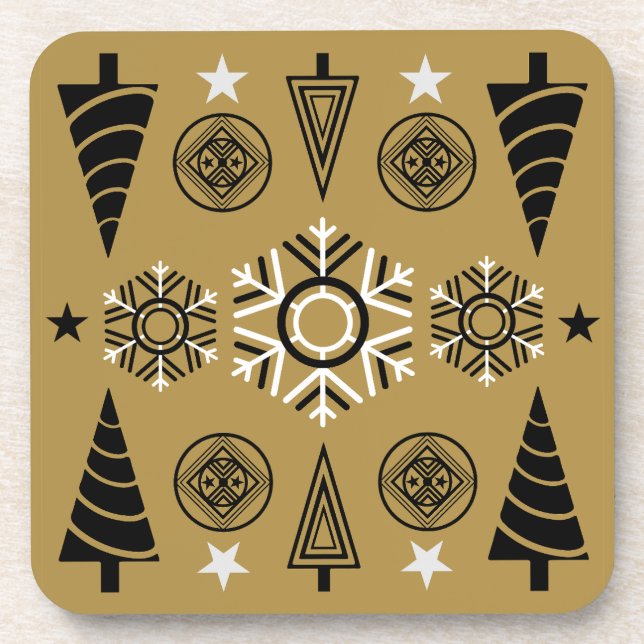 Dessous-de-verre Décor de Noël Art Nouveau (Devant)