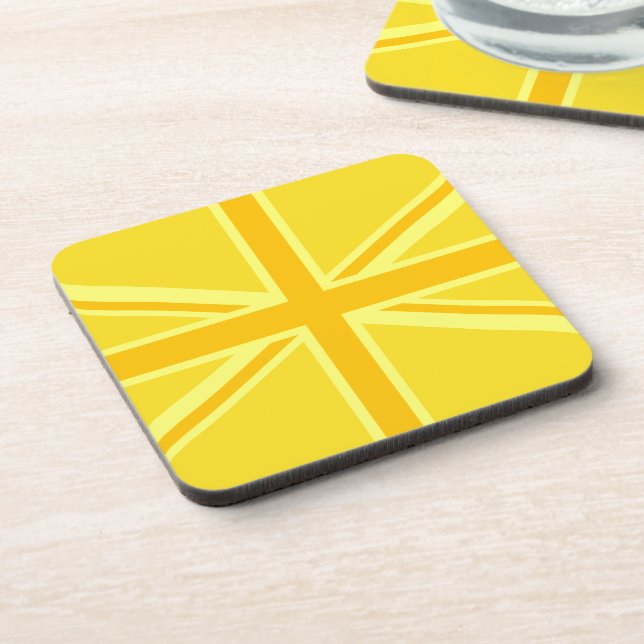 Dessous-de-verre Décor du drapeau britannique de l'Union Jack jaune (Côté gauche)