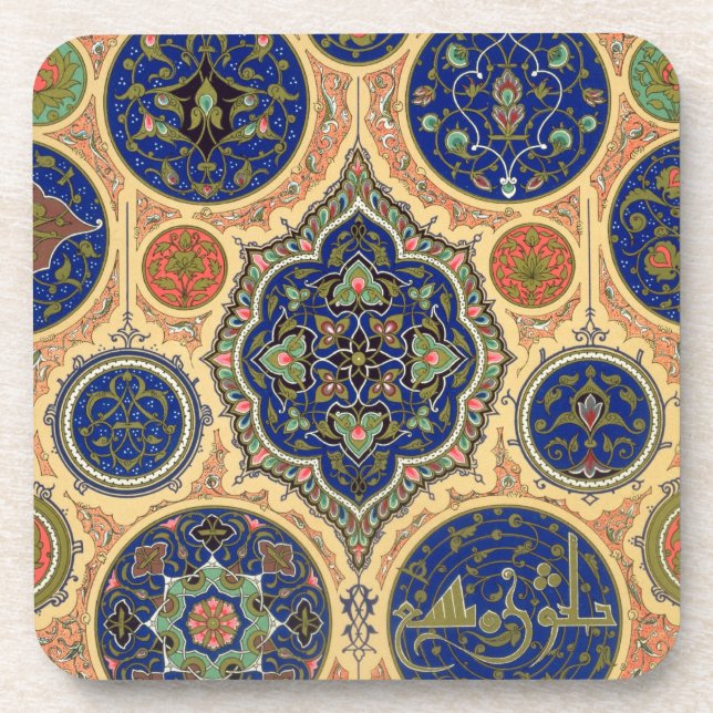 Dessous-de-verre Décoration Arabe, plat XXVII 'd'O polychrome (Devant)