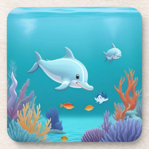 Dessous-de-verre 🐬 Décoration de dauphin pour tables de boissons c