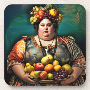 Dessous-de-verre "Déesse de l'overindulgence" Portrait coloré