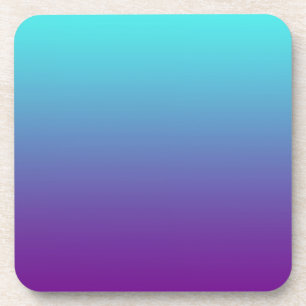 Dessous-de-verre Dégradé de fond simple Turquoise Bleu Violet