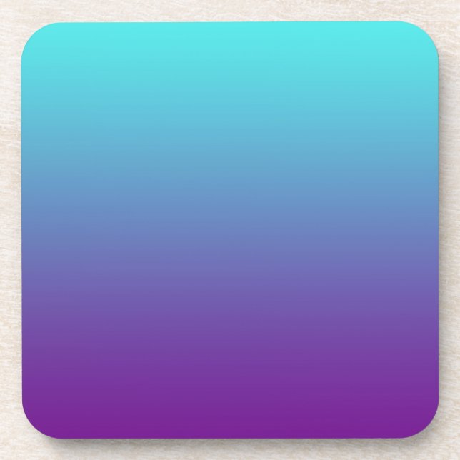 Dessous-de-verre Dégradé de fond simple Turquoise Bleu Violet (Devant)