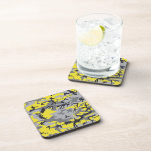 Dessous-de-verre Déguisement camouflage jaune et gris, Militaire, A