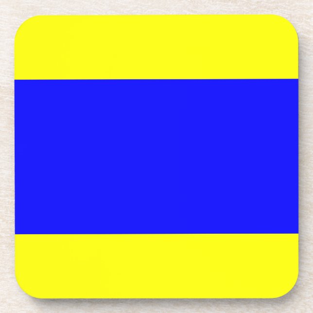 Dessous-de-verre Delta Jaune Bleu (Devant)