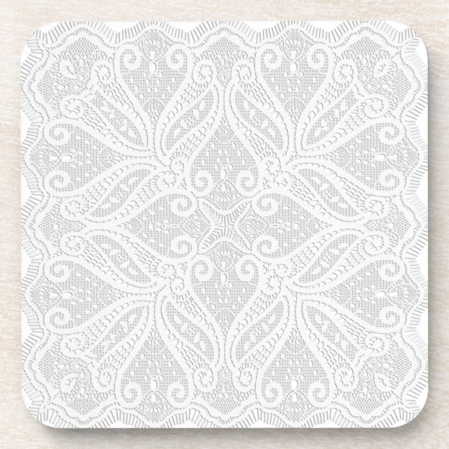 Dessous-de-verre dentelle blanche (Devant)