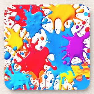 Dessous-de-verre Des éclaboussures vibrantes de couleurs néon