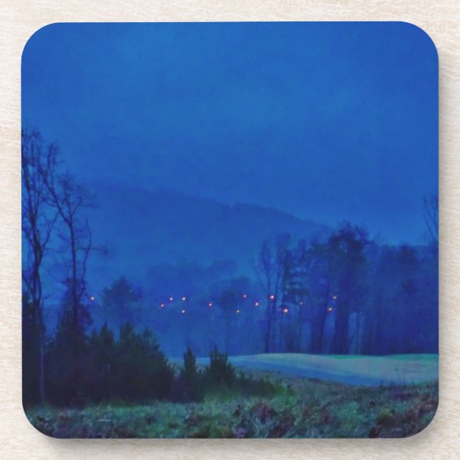 Dessous-de-verre Des lumières scintillantes dans un Blue Mountain M (Devant)