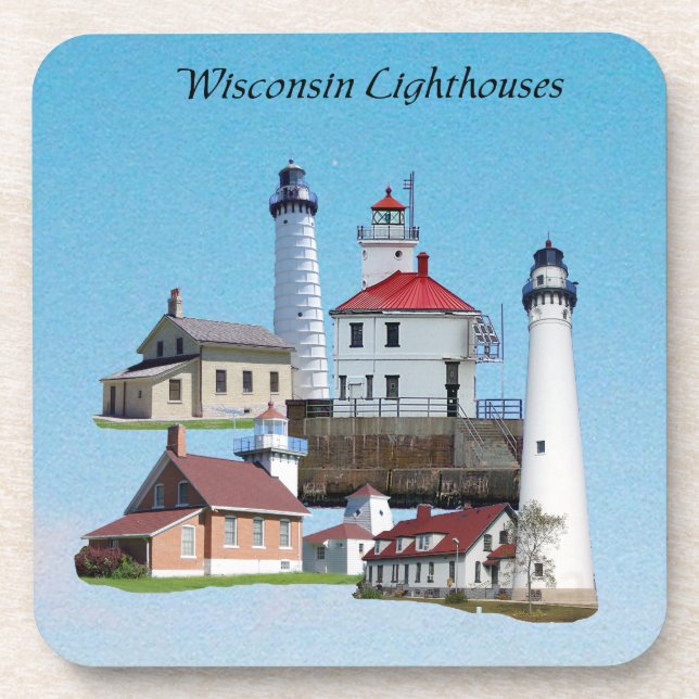 Dessous de verre des phares du Wisconsin (Devant)