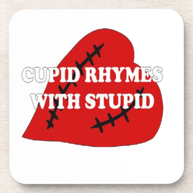Dessous-de-verre Des rimes Cupides Avec Stupides (Devant)