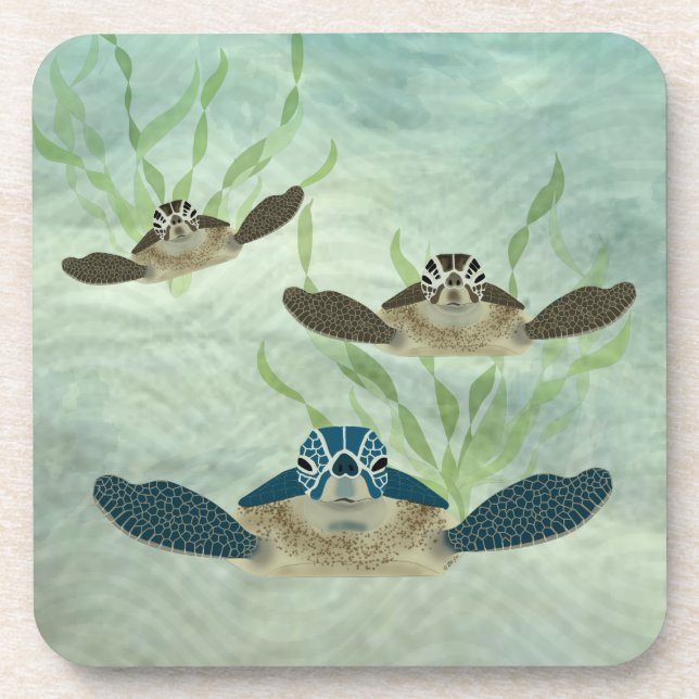 Dessous de verre des tortues marines (Devant)