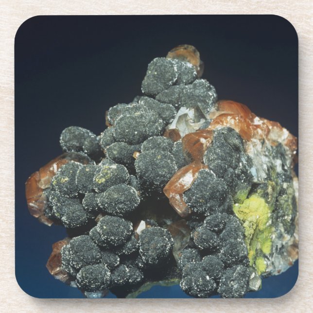 Dessous-de-verre Descloizite sur la calcite (Devant)